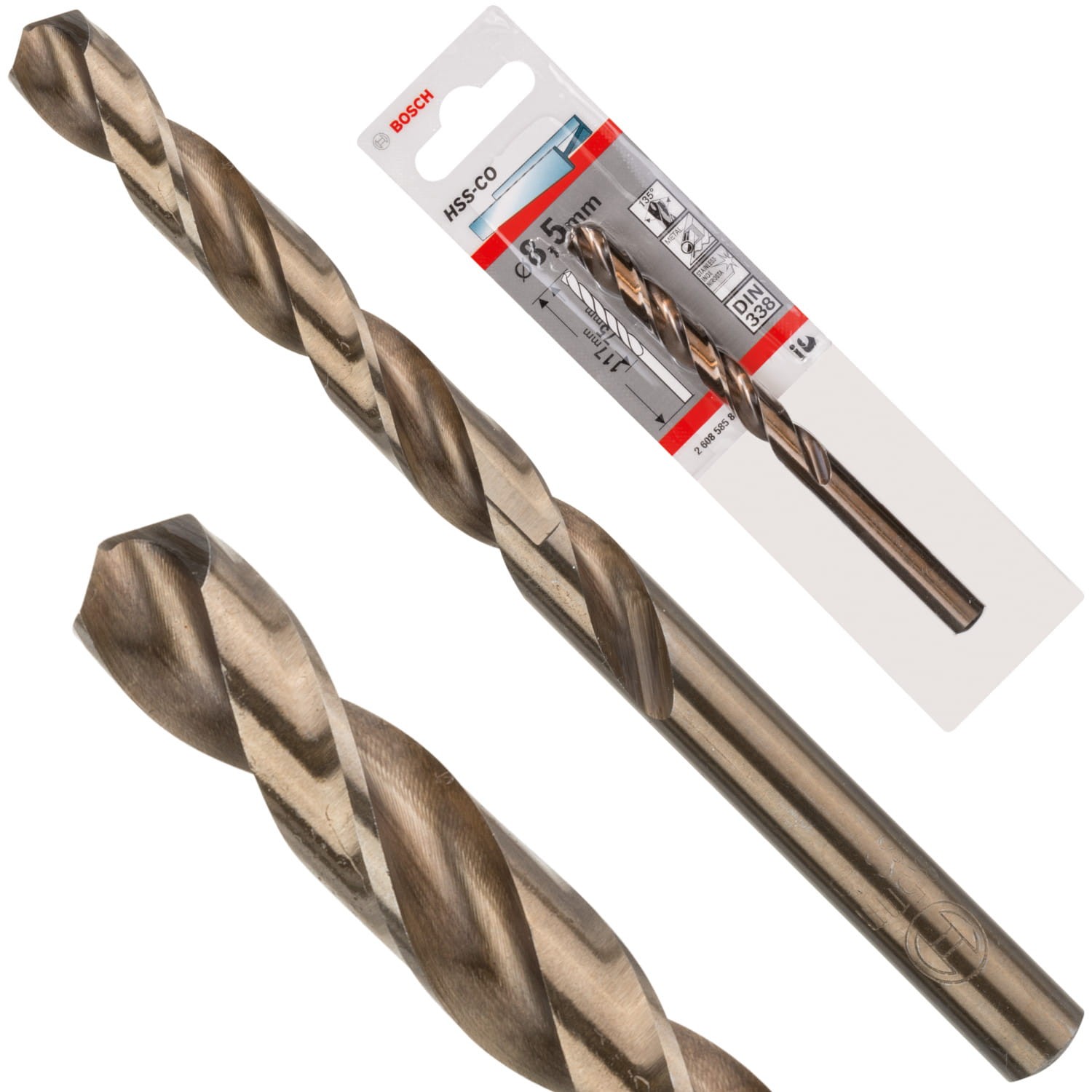 BOSCH Wiertło kręte HSS Cobalt do metalu, stali 8,5 x 117mm 1szt.