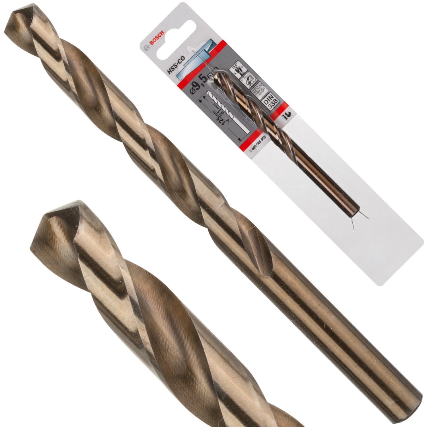 BOSCH Wiertło kręte HSS Cobalt do metalu, stali 9,5 x 125mm 1szt.