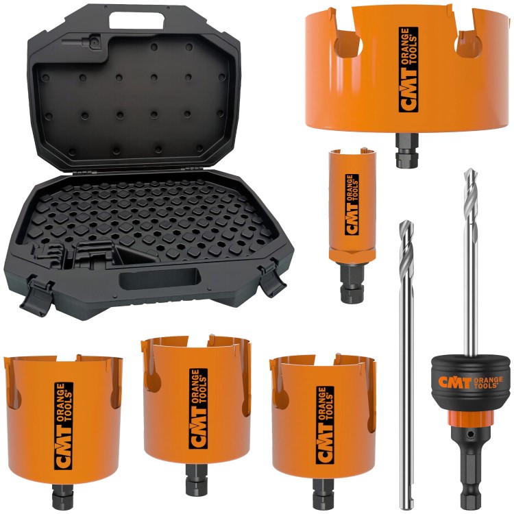 CMT Zestaw otwornic XTREME FAST 35, 57, 60, 68, 133mm 7el. w dedykowanej walizce