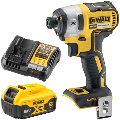 DEWALT DCF887N Zakrętarka udarowa 1/4" 18V 205Nm + akumulator 5.0Ah + ładowarka 4A