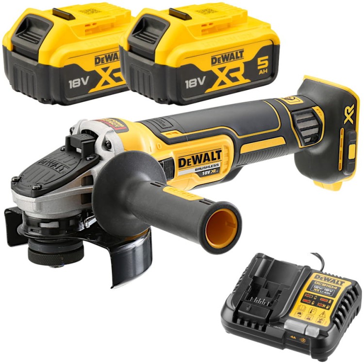 DEWALT DCG405N Szlifierka kątowa 2x5.0 Ah + ładowarka