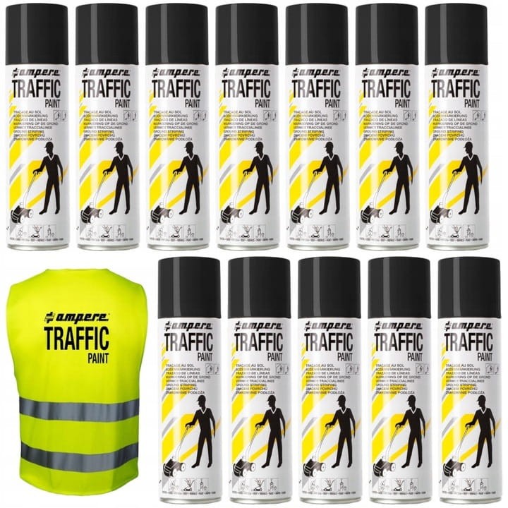 Farba geodezyjna do malowania linii znakująca czarna TRAFFIC 500ml 12szt.