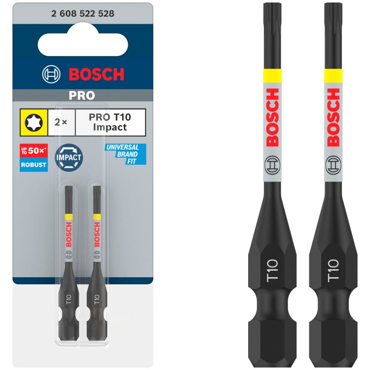 Bity udarowe T10 55mm 2szt. Bosch PRO