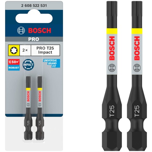 Bity udarowe T25 55mm 2szt. Bosch PRO