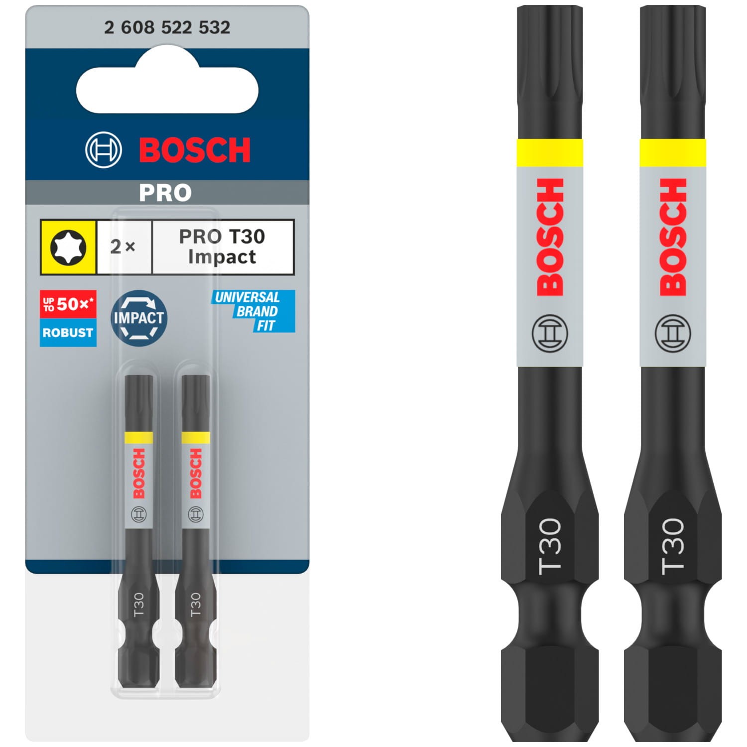 Bity udarowe T30 55mm 2szt. Bosch PRO
