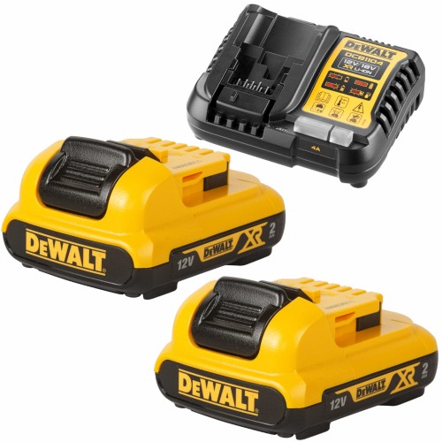 Akumulator Li-Ion 12V XR 2,0Ah 2szt. DeWALT DCB127 + ładowarka DCB1104