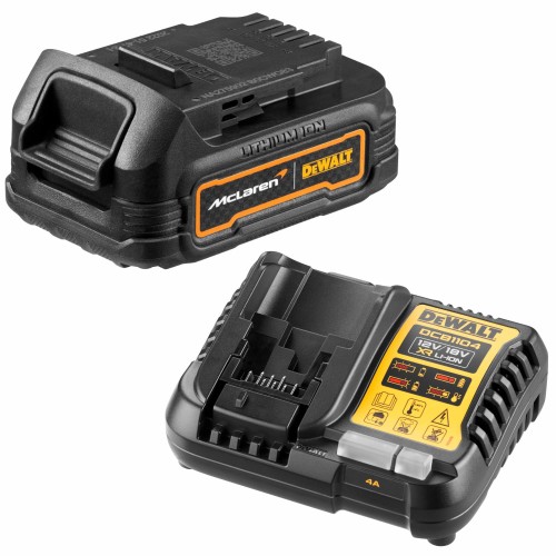 DEWALT DCBP034 G Akumulator Li-Ion 18V 1.7Ah GFN PowerStack McLaren + ładowarka DCB1104