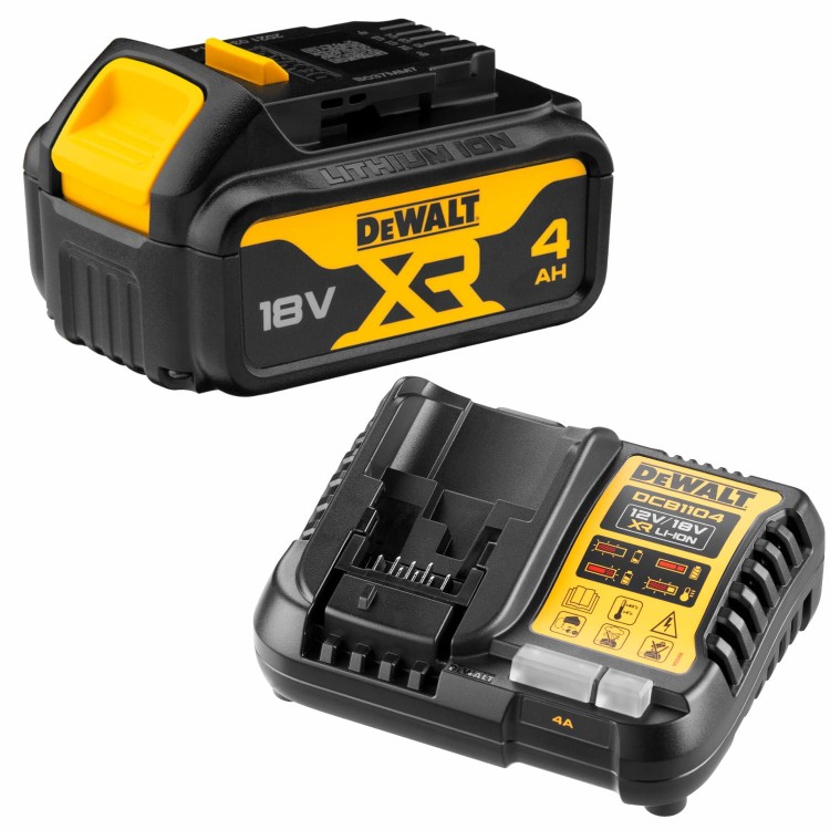 DEWALT DCB182 Akumulator 4.0Ah 18V + Ładowarka 4A 10.8-18V DCB1104