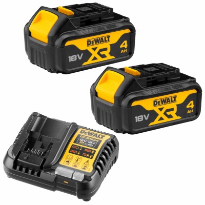 DEWALT DCB182 Akumulator 4.0Ah 18V 2szt. + Ładowarka 4A 10.8-18V DCB1104