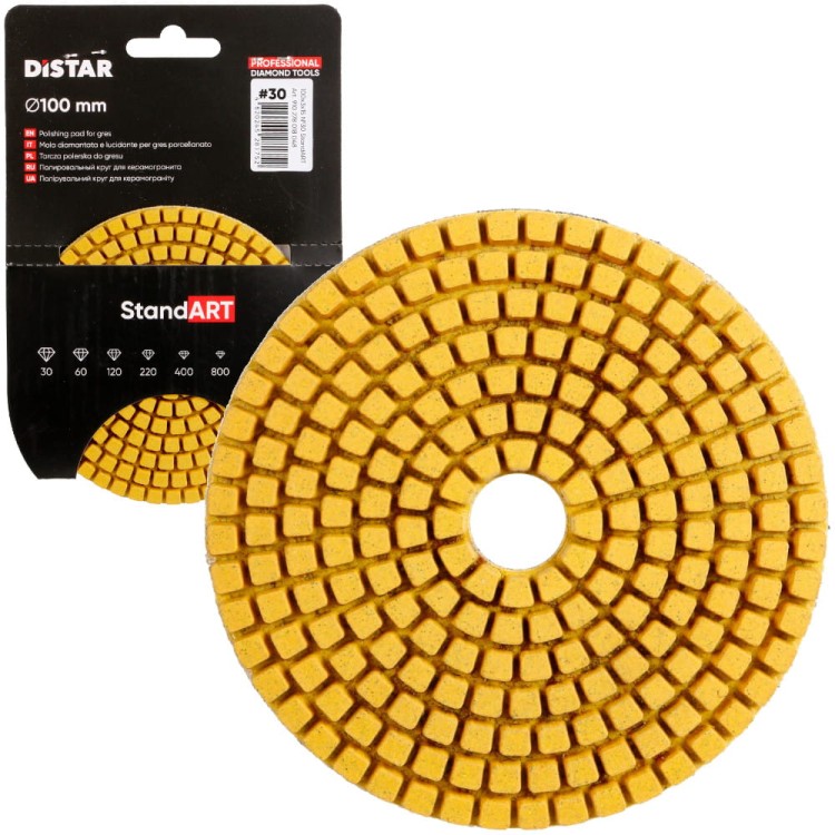 Pad polerski do ceramiki, gresu 100mm gr. 30 Distar StandART