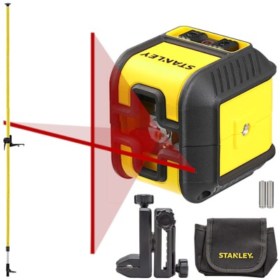 STANLEY Laser krzyżowy Cubix czerwony 12m + Tyczka 3,6m