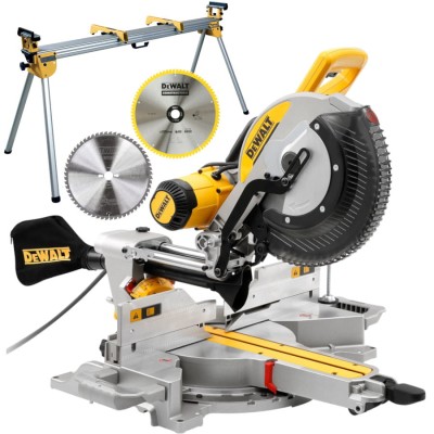 Pilarka ukosowa 1675W 305mm DeWALT DWS780 + stół DE7023 + tarcza DT1184