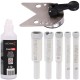 Zestaw wierteł do ceramiki, gresu 6-12mm 5szt. Distar DrillKIT + Prowadnica EasyFIX 70 + Żel do wiercenia CoolGEL