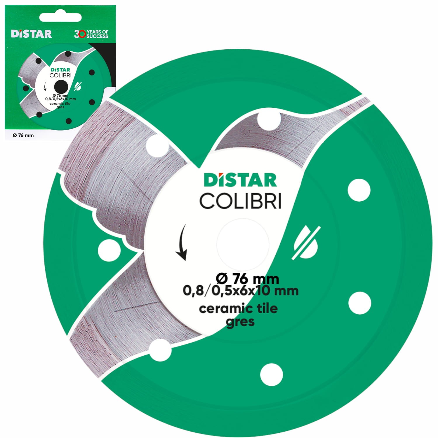 Tarcza diamentowa do ceramiki gresu 76x10mm Colibri DISTAR