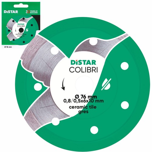 Tarcza diamentowa do ceramiki gresu 76x10mm Colibri DISTAR
