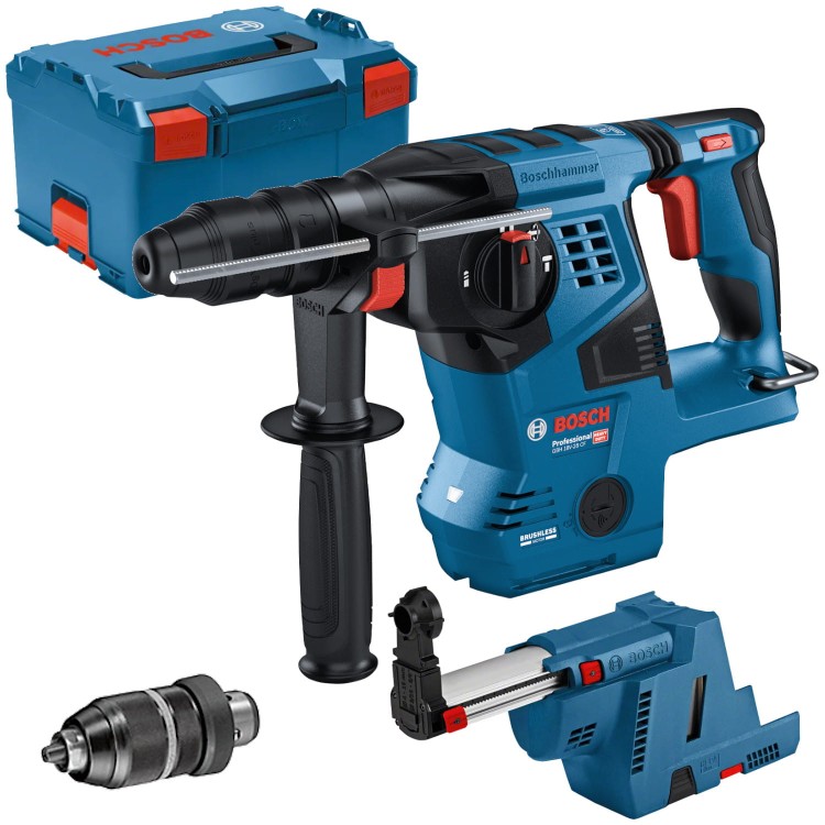 Młotowiertarka 18V 3,3J Bosch GBH 18V-28 CF body + GDE 18V-16 + L-BOXX 238