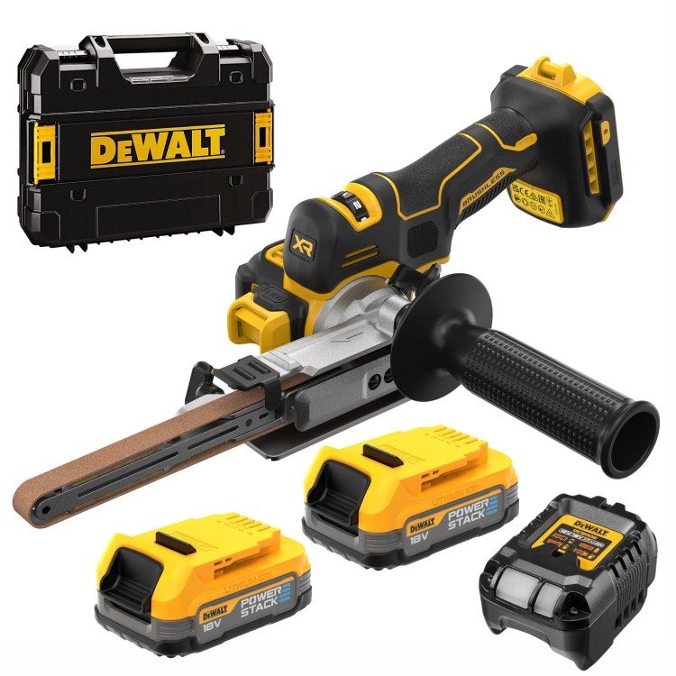 Pilnik taśmowy akumulatorowy 18V 2x 1,7Ah ład walizka DeWALT DCM200E2T
