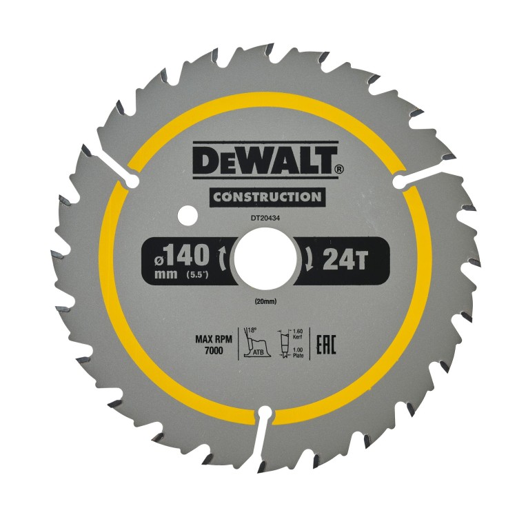 Piła tarczowa 140x20mm 24 zęby DeWALT DT20434