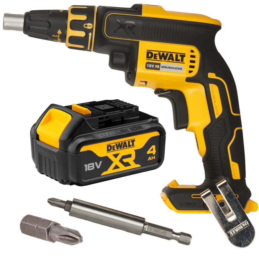 Wkrętarka akumulatorowa do płyt gipsowych 18V DeWALT DCF620 + aku 4Ah DCB182