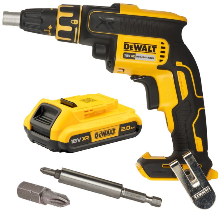 Wkrętarka akumulatorowa do płyt gipsowych 18V DeWALT DCF620 + aku 2Ah DCB183