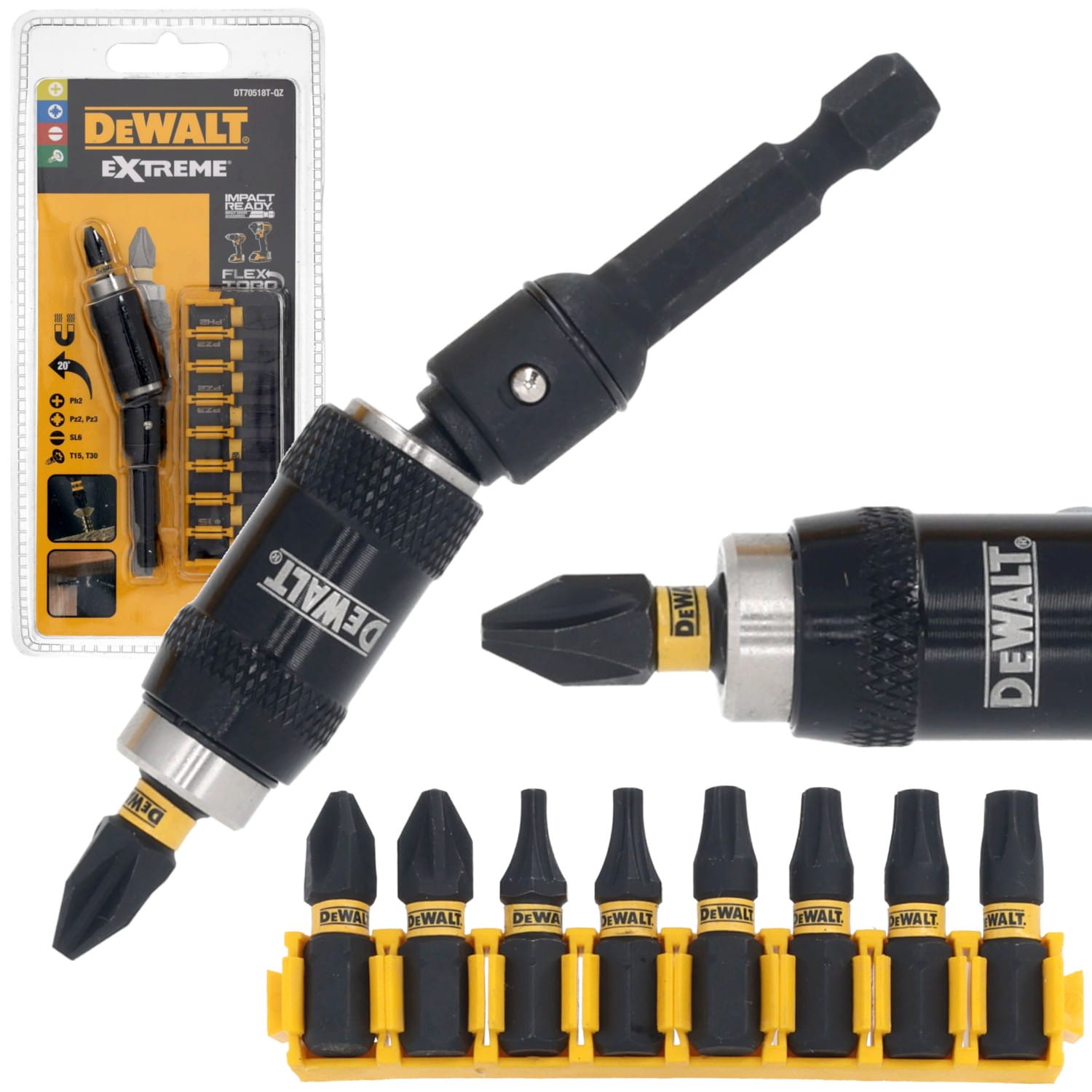 DEWALT DT70518T Bity udarowe Ph, Pz, Torx, Płaskie EXTREME IMPACT 10szt.