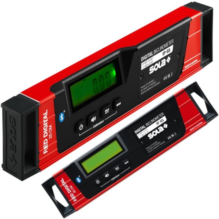 Poziomica elektroniczna 25cm z Bluetooth RED 25 Digital SOLA 01730201