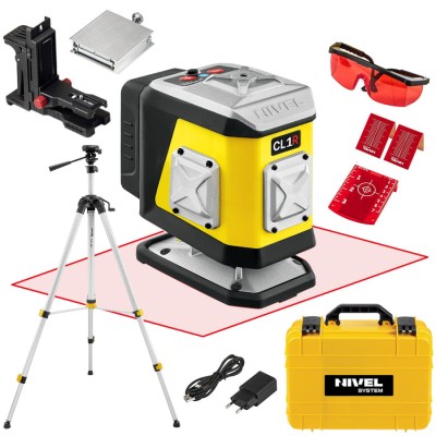 Laser płaszczyznowy czerwona wiązka 360° akcesoria Nivel System CL1R + statyw