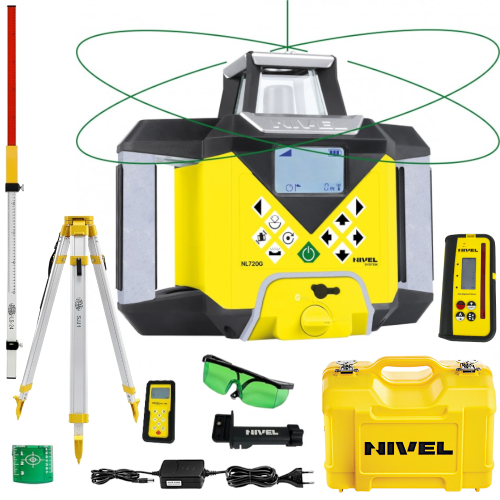 Niwelator laserowy DIGITAL Nivel System NL720G zielony 700m z czujnikiem + Statyw SJJ1 + Łata