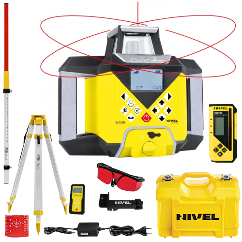 Niwelator laserowy DIGITAL Nivel System NL720R czerwony 700m z czujnikiem + Statyw SJJ1 + Łata