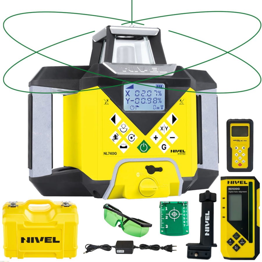Laser obrotowy czujnik RD500G akcesoria Nivel System NL740G DIGITAL