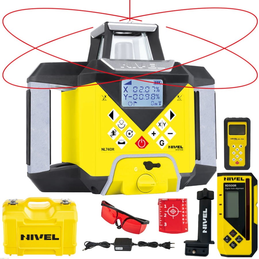 Laser obrotowy czujnik RD500R akcesoria Nivel System NL740R DIGITAL