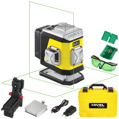 Laser krzyżowy z zieloną wiązką 2x 360° Nivel System CL2G