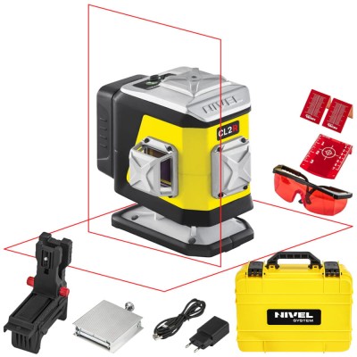 Laser krzyżowy z czerwoną wiązką 2x 360° Nivel System CL2R