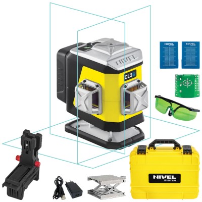 Laser krzyżowy z niebieską wiązką 3x 360° Nivel System CL3B