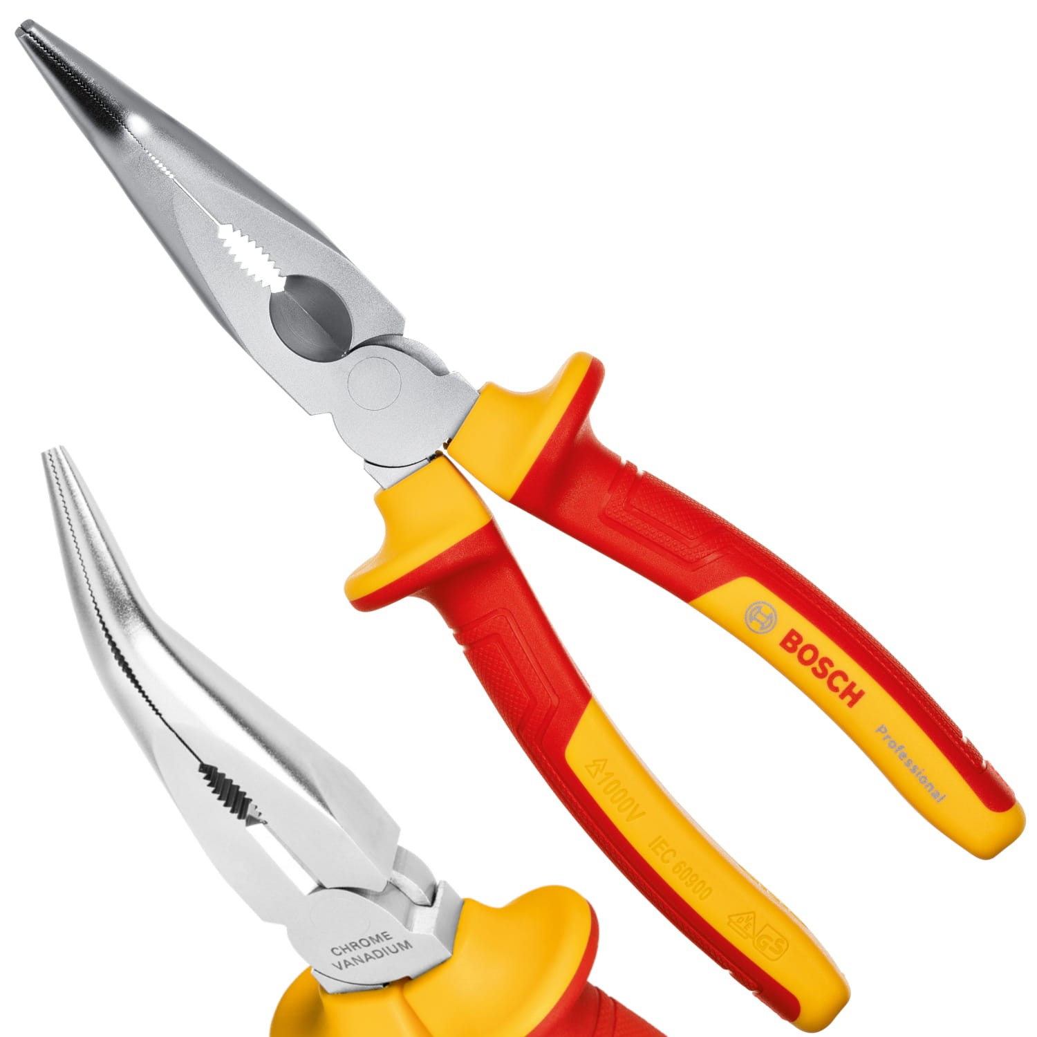 Szczypce izolowane długie zagięte 200mm VDE 40° 1000V BOSCH 1600A02NE4