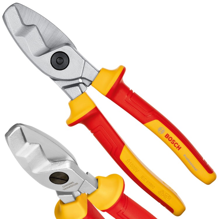 Szczypce izolowane VDE 1000V 200mm do przewodów BOSCH 1600A02NF4