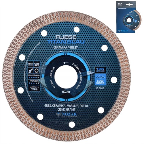 Tarcza diamentowa do płytek gresu 125mm Fliese Titan Blau NOZAR PL6720101