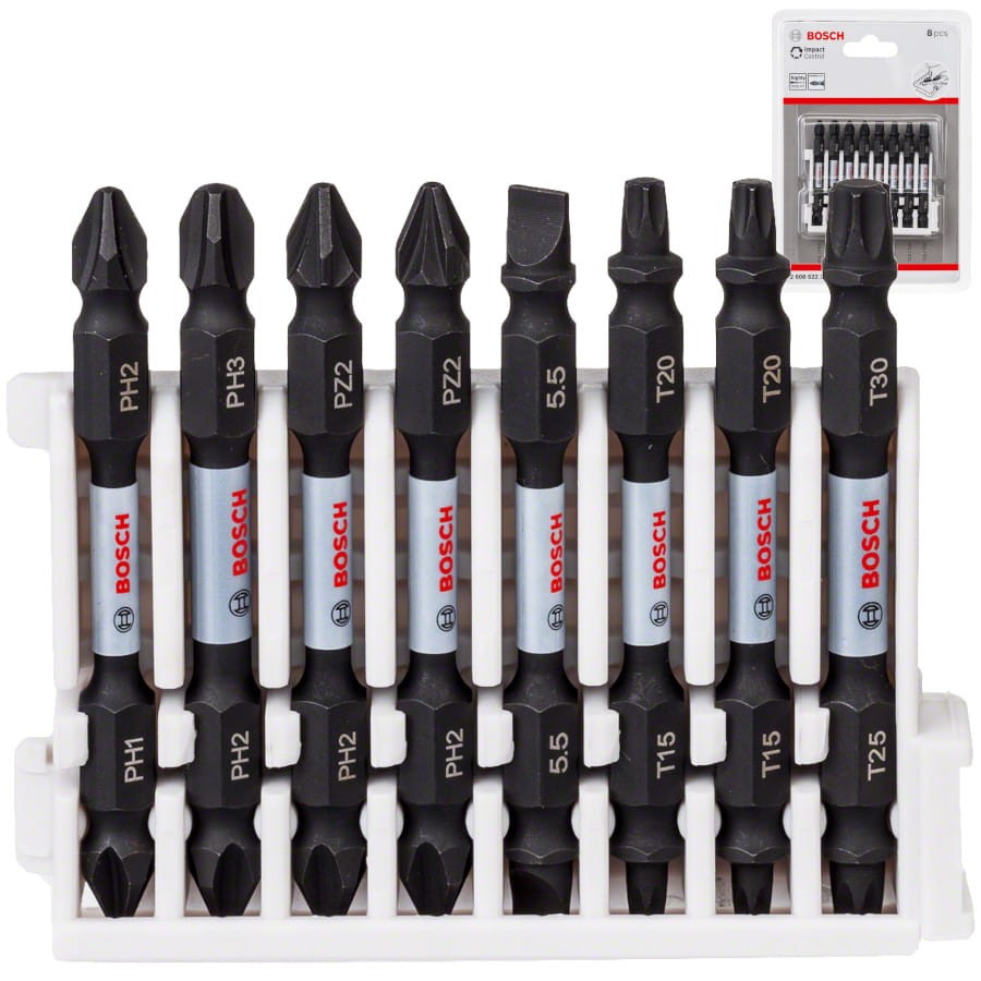 Zestaw bitów dwustronnych PH PZ SL TORX 8el Impact Control Extra Hard BOSCH 2608522344