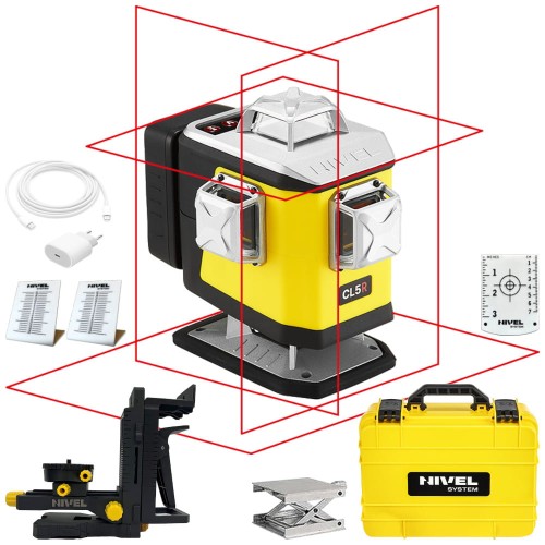 Laser krzyżowy z czerwoną wiązką 4x 360° Nivel System CL5R
