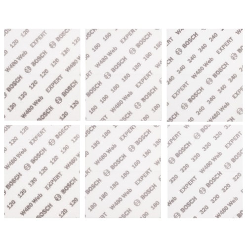 Paper ścierny G120/180/240/320 EXPERT W480 Web 115x140mm 6szt BOSCH 2608902431