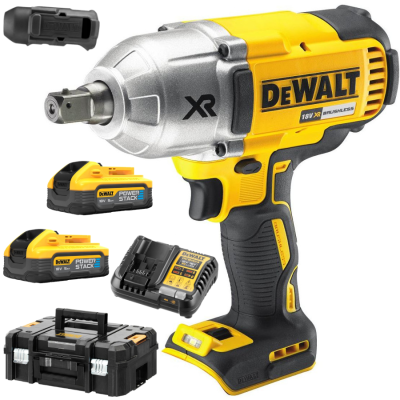 Klucz udarowy 18V 1/2" BL DeWALT DCF899 + Ład + 2x5Ah Powerstack + Osłona