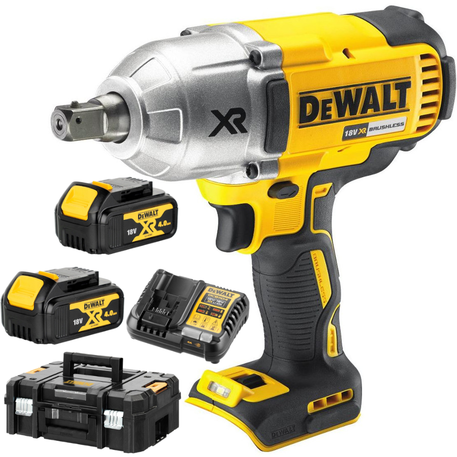 Klucz udarowy 18V 1/2" BL DeWALT DCF899 + Ładowarka +2x4Ah + TSTAK