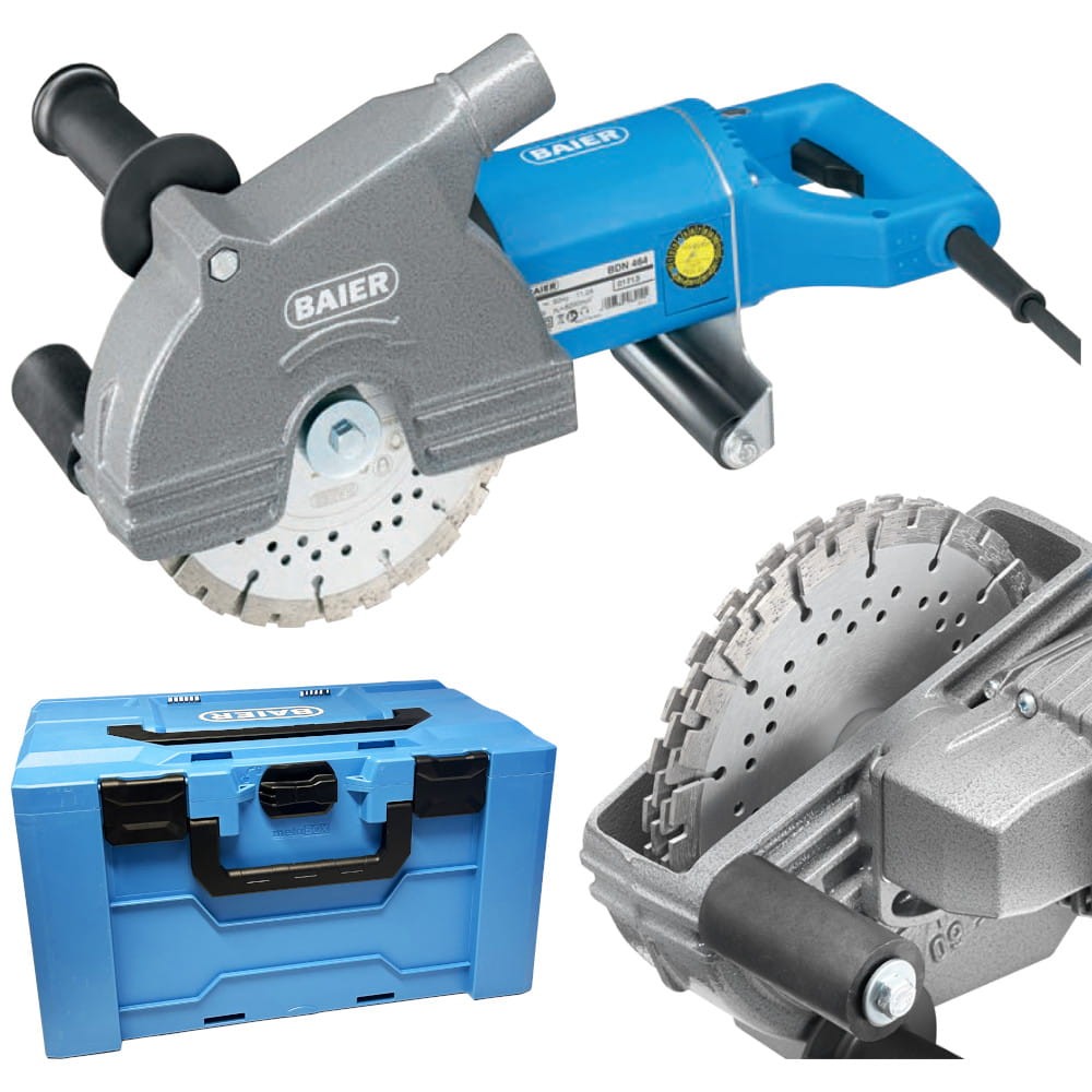 BAIER BDN 464/4 Bruzdownica diamentowa 2400W z 4 tarczami 185mm w skrzyni