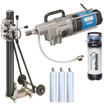 BAIER BDB 835 Wiertnica diamentowa 3000W + Stojak + Zbiornik + 3 Otwornice