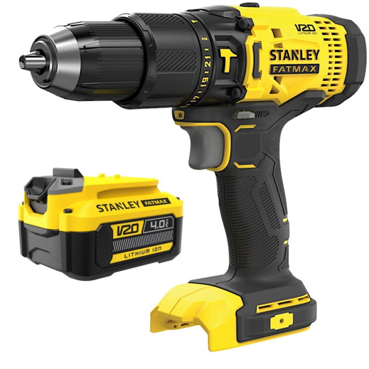 Wiertarko-wkrętarka udarowa 18V V20 50Nm STANLEY SFMCD711 aku 4Ah SFMCB204