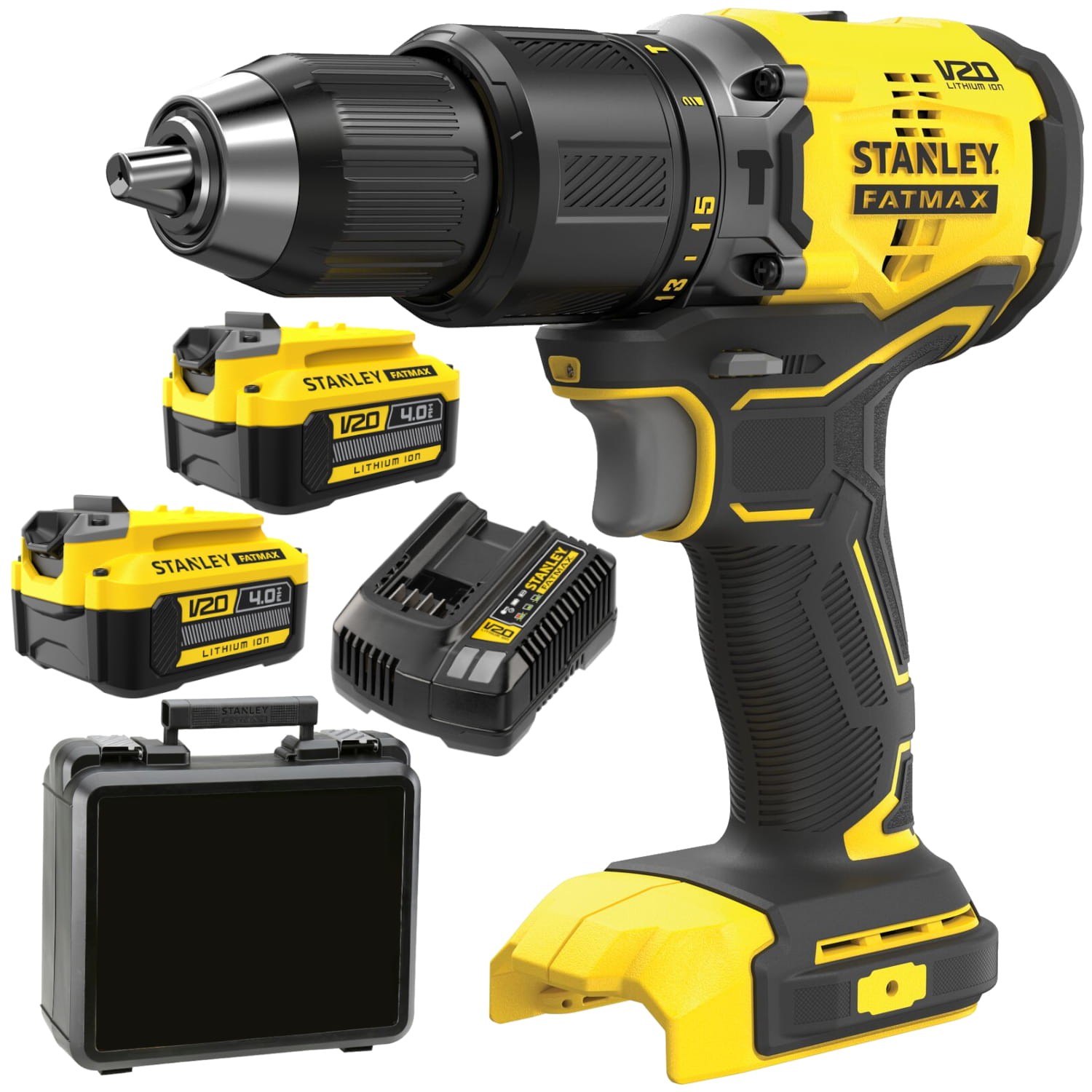 Wkrętarka bezszczotkowa kufer STANLEY SFMCD715 18V + 2x 4Ah SFMCB204 + Ład