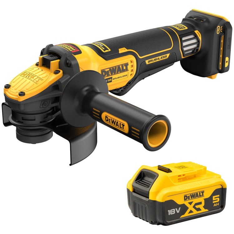 Szlifierka kątowa akumulatorowa 18V 125mm DeWALT DCG416VSN + aku DCB184 5Ah