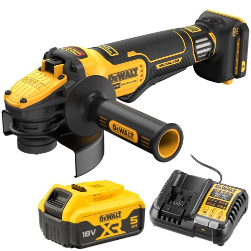 Szlifierka kątowa akumulatorowa 18V 125mm DeWALT DCG416VSN + aku DCB184 5Ah + ładowarka