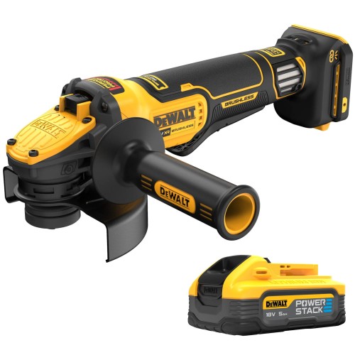 Szlifierka kątowa akumulatorowa 18V 125mm DeWALT DCG416VSN aku DCBP034 5Ah
