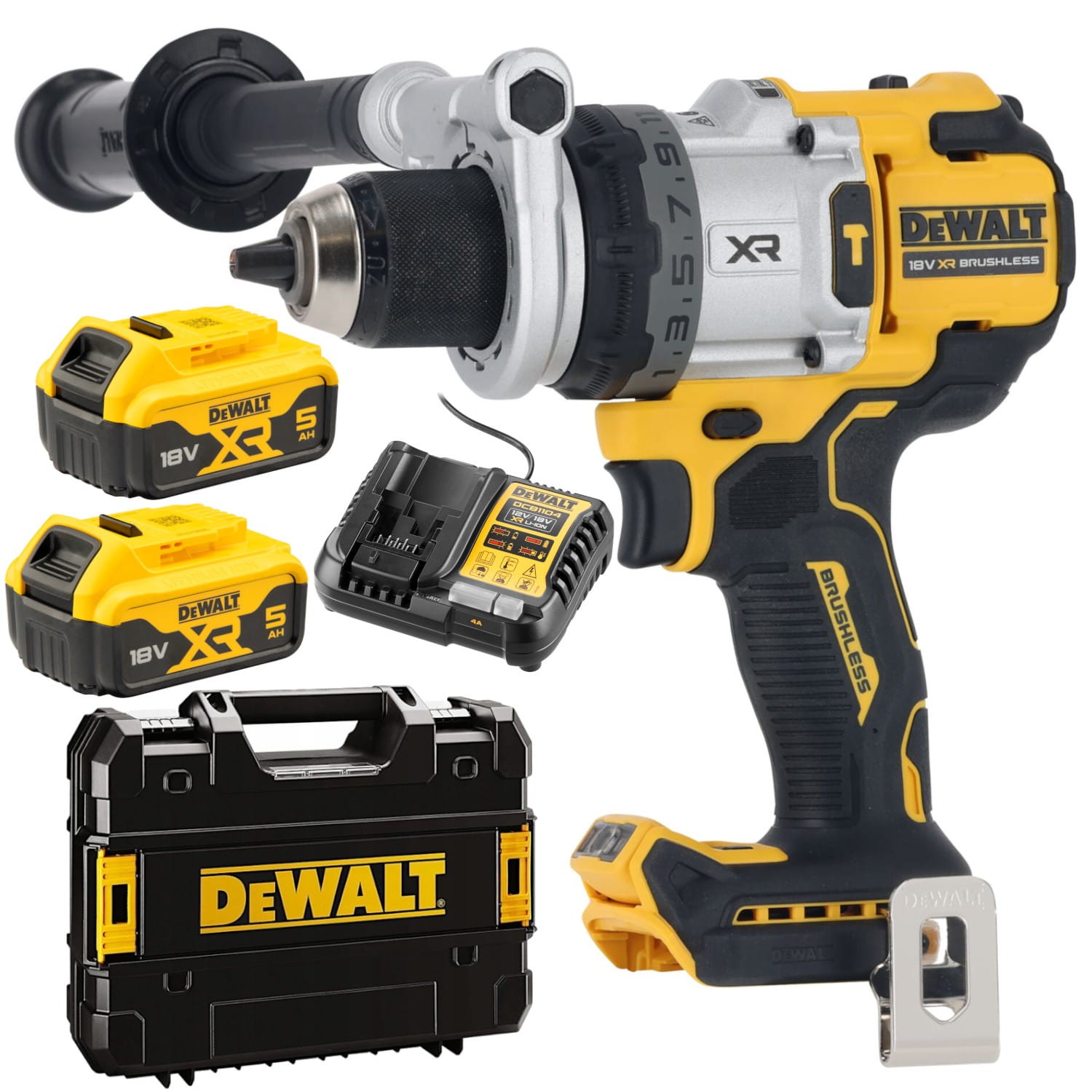 Wkrętarka udarowa 3-biegowa 18V 2x 5Ah ład walizka DeWALT DCD1007P2